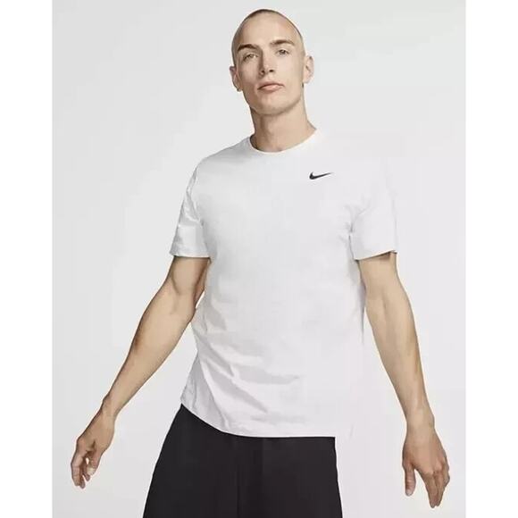 Nike Men's Dri-FIT Cotton Crew Solid T-Shirt white size XL Training - Picture 1 of 6